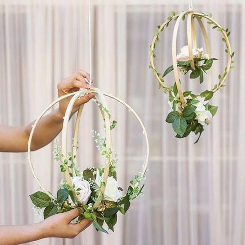 3x Embroidery Hoops Circle Wooden Macrame Ring DIY Cross Stitch