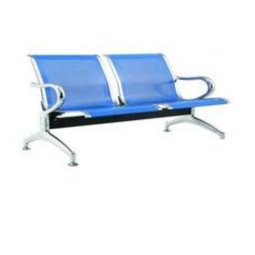 Waiting Chair 2 Seaters-Blue, Black, Silver