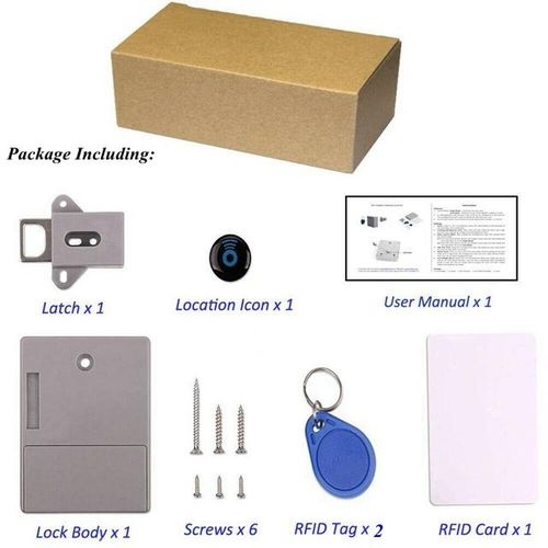 Smart Electronic Cabinet Lock Invisible Diy Hidden Wooden Ic Tag Sensor Drawer Lock Induction Power Wardrobe