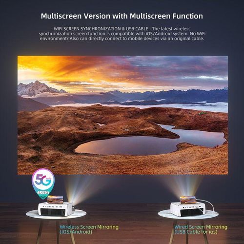 Full HD WiFi Android Smart Phone Projector Projector 1920 X 1080P LED Video Home Cinema 3D Beamer