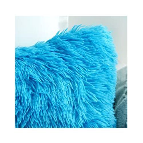 2 Plush Sofa Waist Pillow Cushion Case - Blue