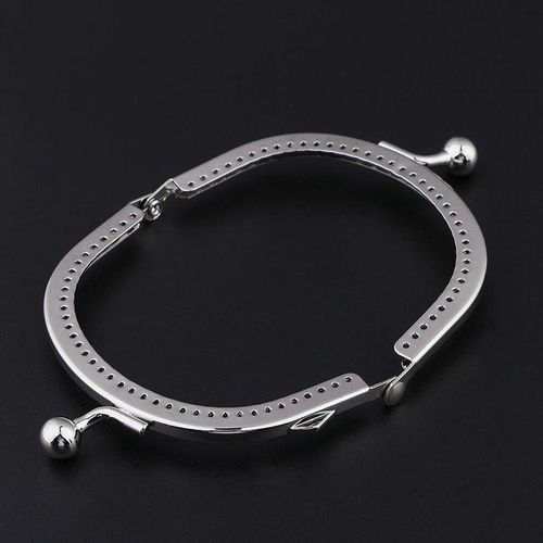 Purse Clasps Silver Kiss Lock Frame Mixed Metal Handle Findings 8.5cm