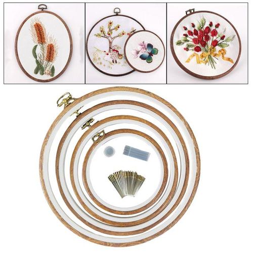 Embroidery Hoop Ring Cross Stitch Oval Frame Round Hanging DIY D
