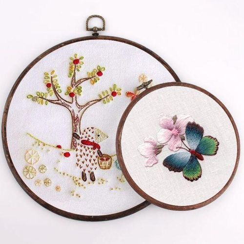 Embroidery Hoop Ring Cross Stitch Oval Frame Round Hanging DIY D