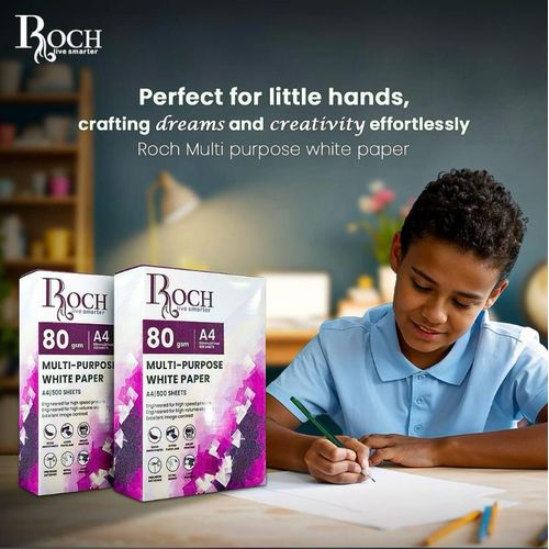 Roch Ink Saving White Paper Reams 80G (5X500 Sheets) Carton - White