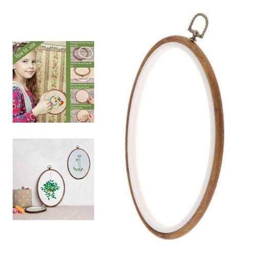 Resin Oval Embroidery Hoop For Cross Stitch Needlework Display 22x29cm