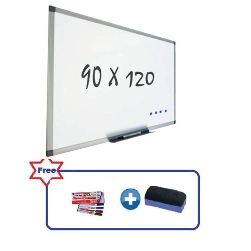 WhiteBoard(90cmX120cm) With 1 Packet Of Markers & Eraser