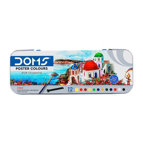 Doms Poster Colours 12 Shades  (Set of 12, Multicolor)