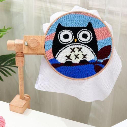 Wood Embroidery Hoop Stand With Clamp Adjustable Tabletop Cross Stitch