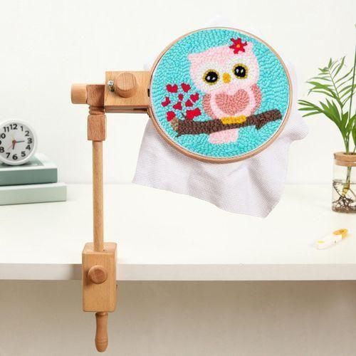 Wood Embroidery Hoop Stand With Clamp Adjustable Tabletop Cross Stitch