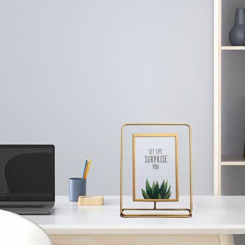 Floating Brass Photo Display Gold Vertical Gold Vertical