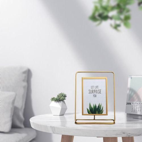Floating Brass Photo Display Gold Vertical Gold Vertical