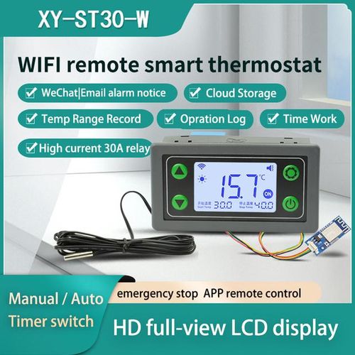 Wifi Remote Control Thermostat Digital Temperature Controller Module Cool Heat App Temperature Collection High Low Alarm Sa30