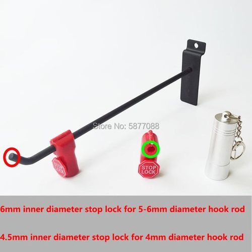 S Lock And Magnetic Key Detacherfor Store Locked Display Peg Hook Security Super Mercado Little Red Hook Lock 6mm