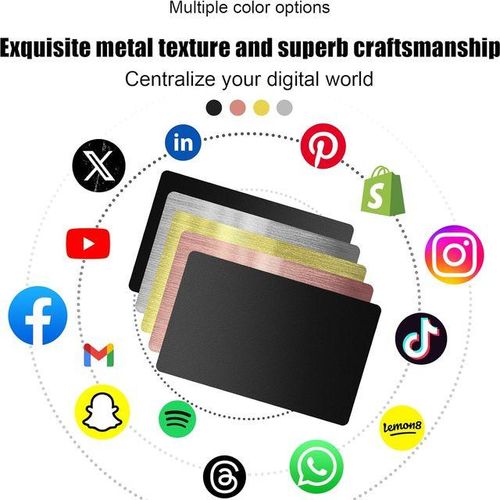 Smart Digital Business Metal For Instant Contact And Social Media Sharing No App Required No Fees Ios Compatible