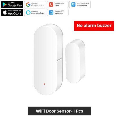 Tuya Wifi Door Sensor With Sound Alarm Window Open/closed Independent Magnetic Sensor Work With Alexa Google Home