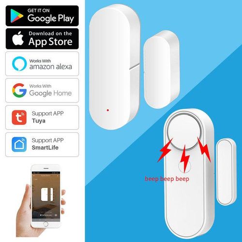 Tuya Wifi Door Sensor With Sound Alarm Window Open/closed Independent Magnetic Sensor Work With Alexa Google Home