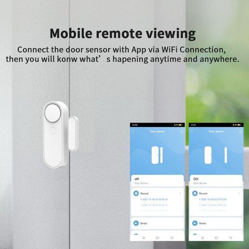Tuya Wifi Door Sensor With Sound Alarm Window Open/closed Independent Magnetic Sensor Work With Alexa Google Home