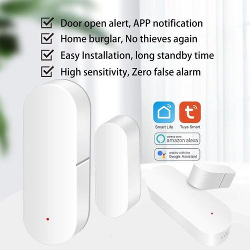 Tuya Wifi Door Sensor With Sound Alarm Window Open/closed Independent Magnetic Sensor Work With Alexa Google Home