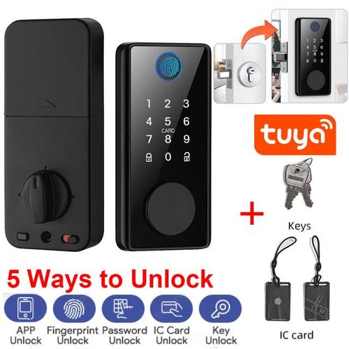Tuya App Smart Deadbolt Locks Entry Front Door Keyless Fingerprint Keypad Digital Bluetooth-Compatible Lock For Home Apartment