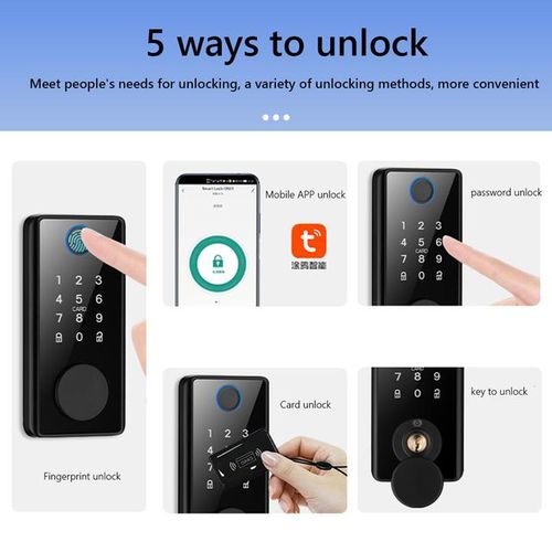 Tuya App Smart Deadbolt Locks Entry Front Door Keyless Fingerprint Keypad Digital Bluetooth-Compatible Lock For Home Apartment
