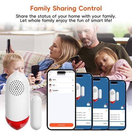 Tuya Wifi Door Window Sensor Door Opening Sound Alarm Timed Arm And Disarm Home Security Protection Smart Life App