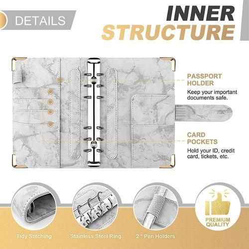 A6 Marble Print Diary Set,budget Binder,cash Envelope Holder