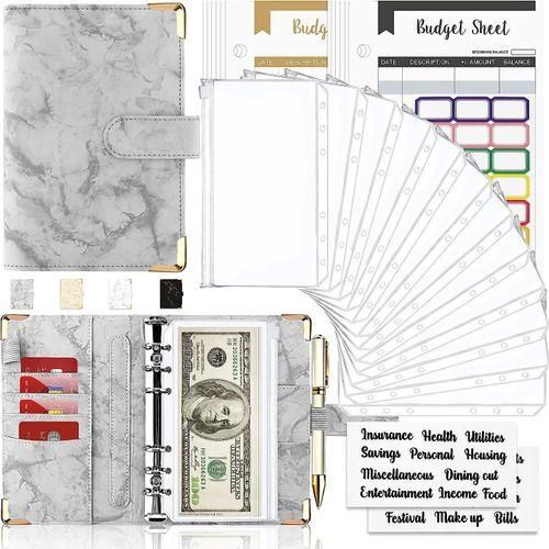 A6 Marble Print Diary Set,budget Binder,cash Envelope Holder