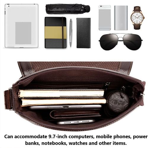 5 In1 Men's Briefcase Large Capacity Messenger Bag Business Bag - Brown