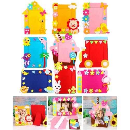 9 Pieces Colorful Picture Frames DIY Toys Decoration Non Woven Fabric