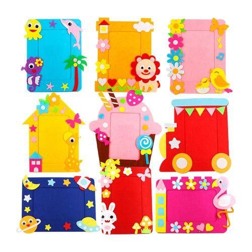 9 Pieces Colorful Picture Frames DIY Toys Decoration Non Woven Fabric