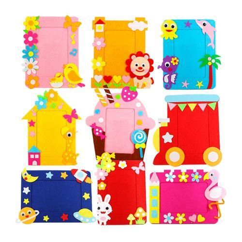 9 Pieces Colorful Picture Frames DIY Toys Decoration Non Woven Fabric