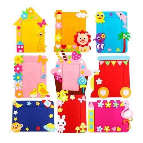 9 Pieces Colorful Picture Frames DIY Toys Decoration Non Woven Fabric
