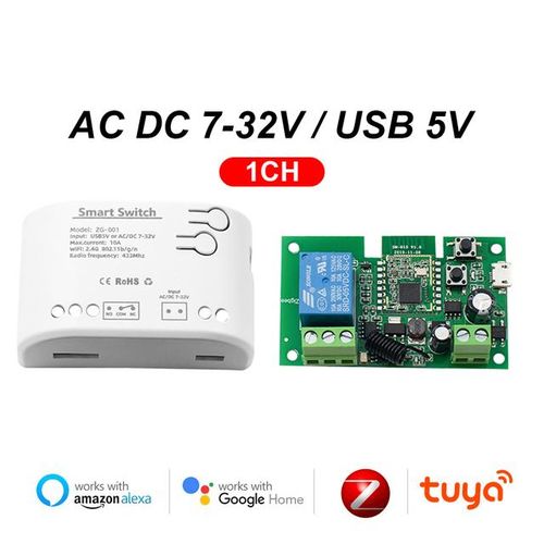 Tuya Zigbee Smart Switch Module 4ch Remote Switch Controller Ac 85-250v 10a Relays Work With Alexa Google Home Smart Life