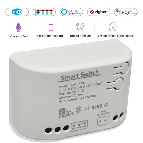 Tuya Zigbee Smart Switch Module 4ch Remote Switch Controller Ac 85-250v 10a Relays Work With Alexa Google Home Smart Life