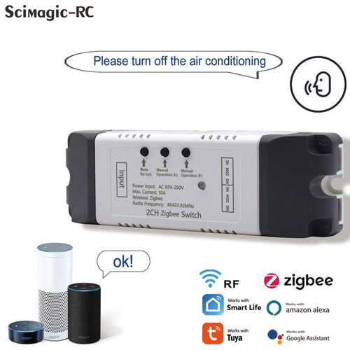 Tuya Zigbee Smart Switch Module 4ch Remote Switch Controller Ac 85-250v 10a Relays Work With Alexa Google Home Smart Life