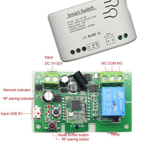 Tuya Zigbee Smart Switch Module 4ch Remote Switch Controller Ac 85-250v 10a Relays Work With Alexa Google Home Smart Life