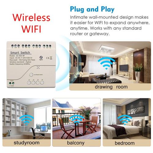 Tuya Zigbee Smart Switch Module 4ch Remote Switch Controller Ac 85-250v 10a Relays Work With Alexa Google Home Smart Life