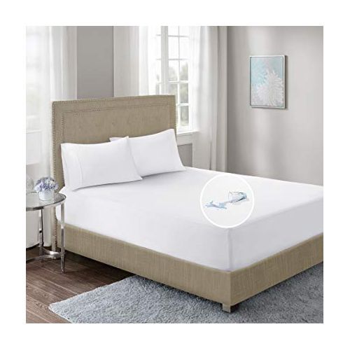 Waterproof Mattress Protector Full-Fitted Cover-White, 100*190*20 cm - White.