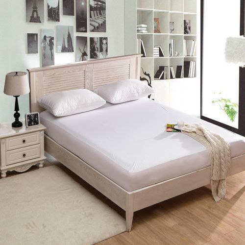Waterproof Mattress Protector Full-Fitted Cover-White, 100*190*20 cm - White.