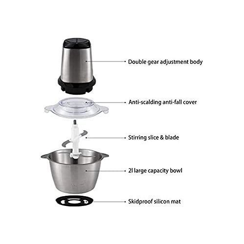 Food Processor, Meat Grinder Mini Food Chopper For Vegetables -Silver.