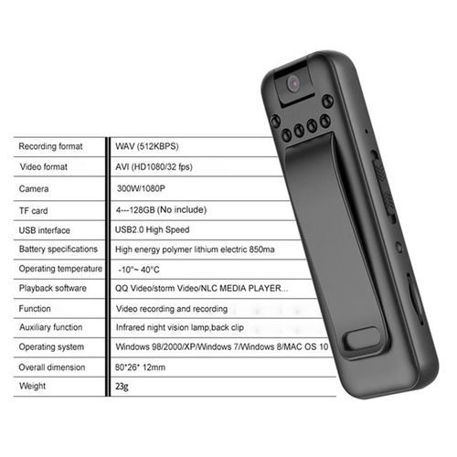 Mini Camera Full Hd 1080p Camera Camera Small Memory Free Dv Video Recorder With 180 ° Rotating Lens