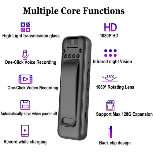 Mini Camera Full Hd 1080p Camera Camera Small Memory Free Dv Video Recorder With 180 ° Rotating Lens