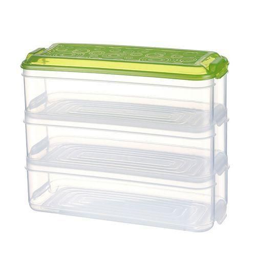 3 Layer Food Storage Fridge Container Boxes- Multicolor