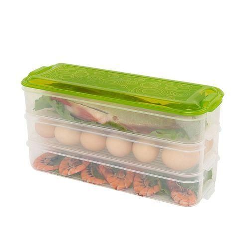 3 Layer Food Storage Fridge Container Boxes- Multicolor