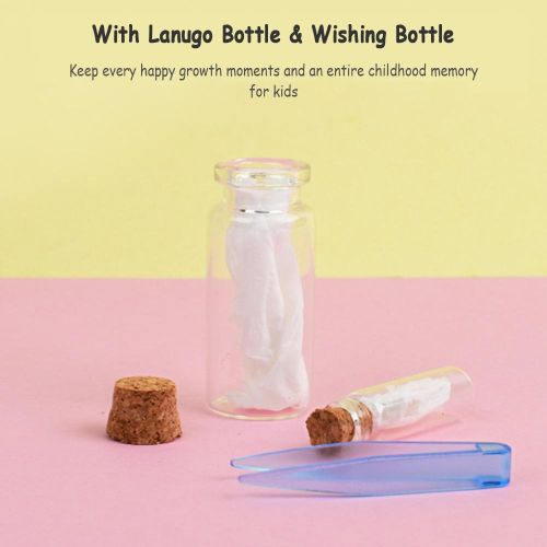 Baby Tooth Box Wooden Tooth Container Teeth Keepsake Box with Lanugo Bottle Wishing Bottle Tweezers for Children Boys Girls NO5137