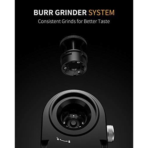 Electric Coffee Grinder 2.0, Adjustable Burr Mill with 16 Precise Grind Setting for 2-14 Cup, Black