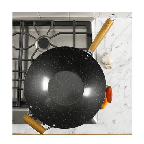 Non-Sticky Deep Frying Pan - Black