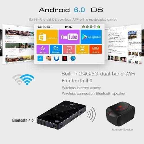 P09 Portable 4K Ultra HD DLP Mini ProjectorBlack