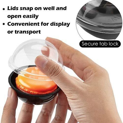 915 Generation 50 Pack Clear Plastic Mini Cupcake Container Individual Packaging Treat Boxes with Dome Lids for Mini Muffin Macaron